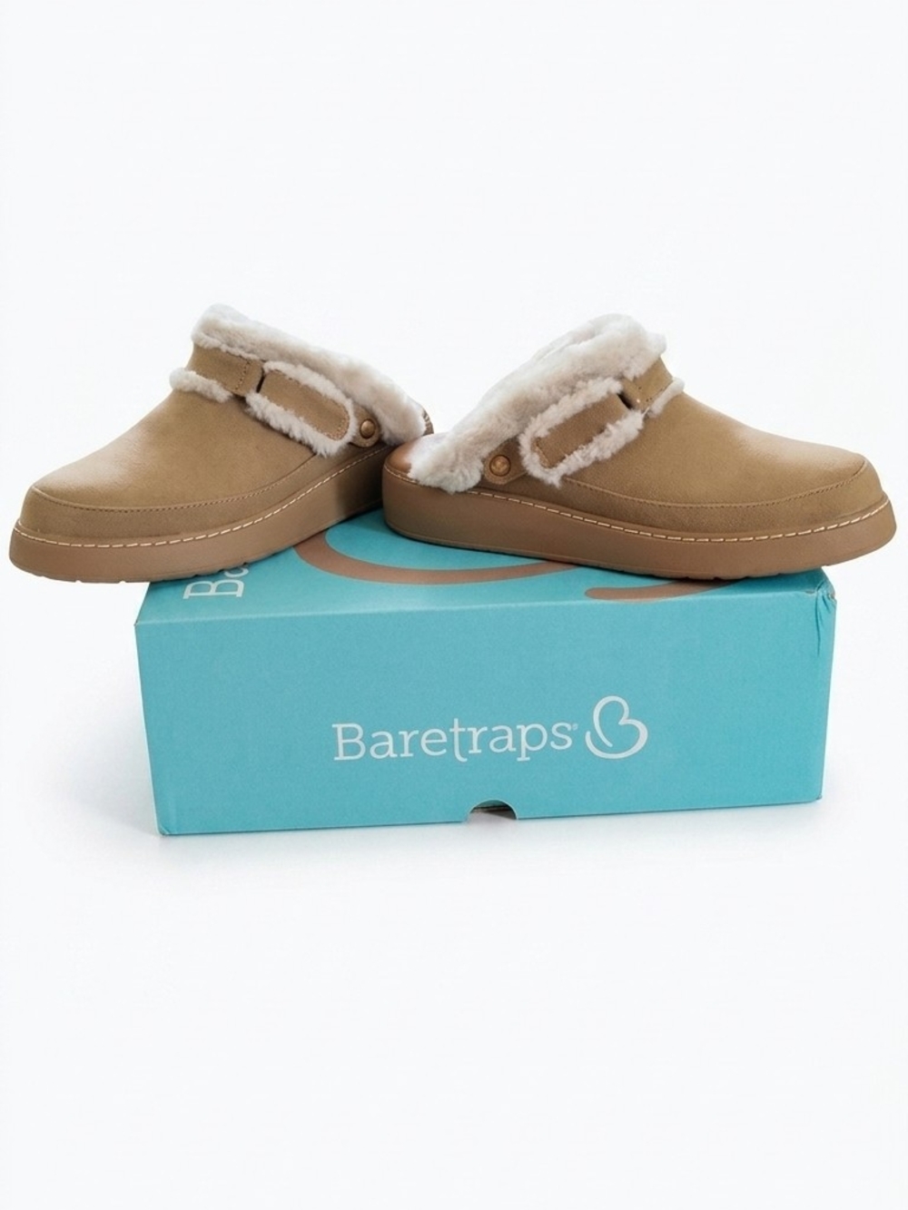 BareTraps Kids Tan Slip-On Sherpa Lined Clogs 7M